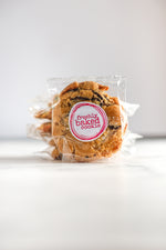 Load image into Gallery viewer, Salted dark chocolate cookies in branded packaging

