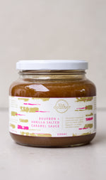 Load image into Gallery viewer, Bourbon + Vanilla Salted Caramel Sauce (Festive)
