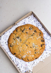 Giant salted dark chocolate cookie