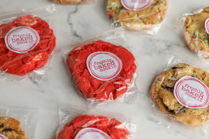 A selection of cookies in branded packaging