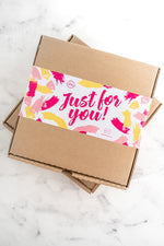 Load image into Gallery viewer, Cookie gift box with a &#39;Just for You&#39; sticker
