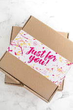 Load image into Gallery viewer, Cookie gift box with &#39;Just for You&#39; sticker
